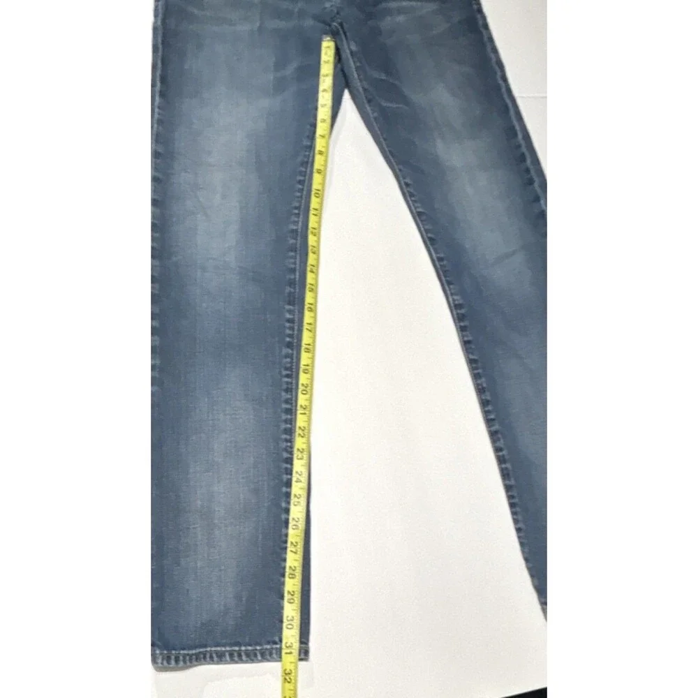 American Eagle Men's 30 x 34 Blue Denim Jeans Slim Fit Straight Leg Stretch